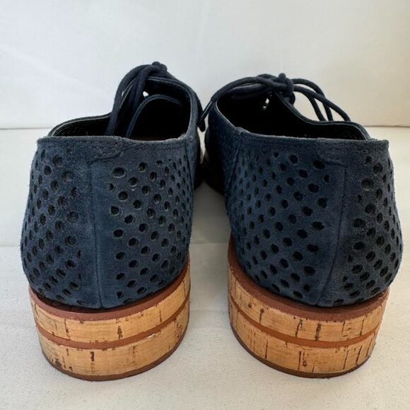 Vince Camuto Blue Suede Perforated Oxfords - Picture 3 of 5